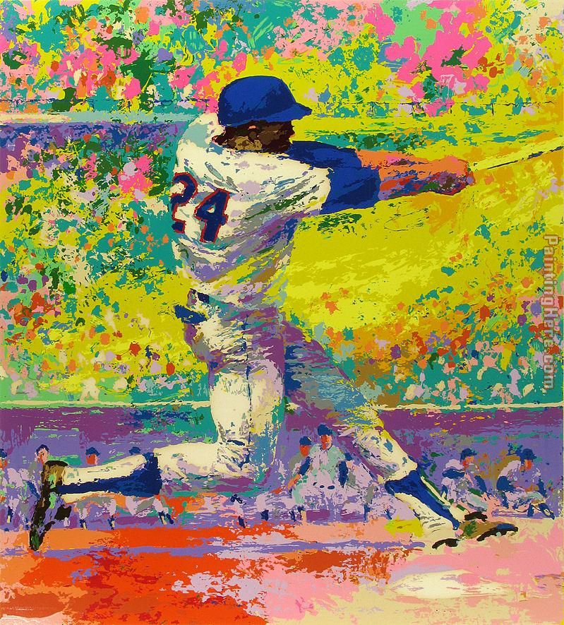 Willie Mays painting - Leroy Neiman Willie Mays art painting